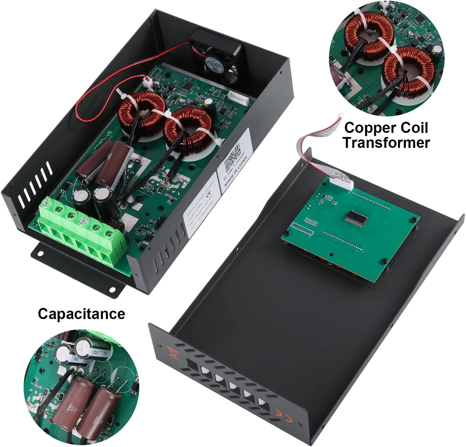 40A MPPT Solar Charge Controller, 12V/24V/36V/48V Auto Recognition, Max 160V PV Input, LCD Display Intelligent Voltage Regulator, Compatible with AGM, Gel, Flooded and Lithium Batteries