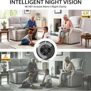 4K Indoor Security Hidden Camera: APP Control Smart Motion Detection for Baby/Pet/Nanny Surveillance view 4