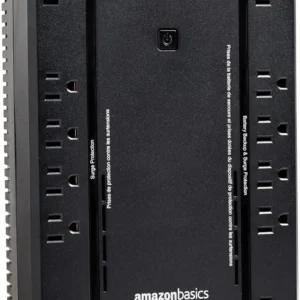Amazon Basics UPS Battery Backup & Surge Protector, 800VA/450W, 12 Outlets, Standby Uninterruptible Power Supply, Compact, Black view 1