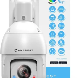 Amcrest 2MP Outdoor PTZ POE + IP Camera Pan Tilt Zoom (Optical 25x Motorized) Camera Security Speed Dome, CMOS Image Sensor, 328ft Night Vision, POE+ (802.3at) F1.6, IP66, IP2M-863EW-AI-V3 view 1