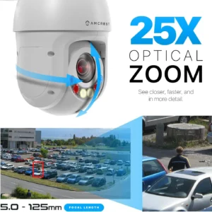 Amcrest 2MP Outdoor PTZ POE + IP Camera Pan Tilt Zoom (Optical 25x Motorized) Camera Security Speed Dome, CMOS Image Sensor, 328ft Night Vision, POE+ (802.3at) F1.6, IP66, IP2M-863EW-AI-V3 view 6