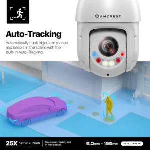 Amcrest 2MP Outdoor PTZ POE + IP Camera Pan Tilt Zoom (Optical 25x Motorized) Camera Security Speed Dome, CMOS Image Sensor, 328ft Night Vision, POE+ (802.3at) F1.6, IP66, IP2M-863EW-AI-V3 view 7