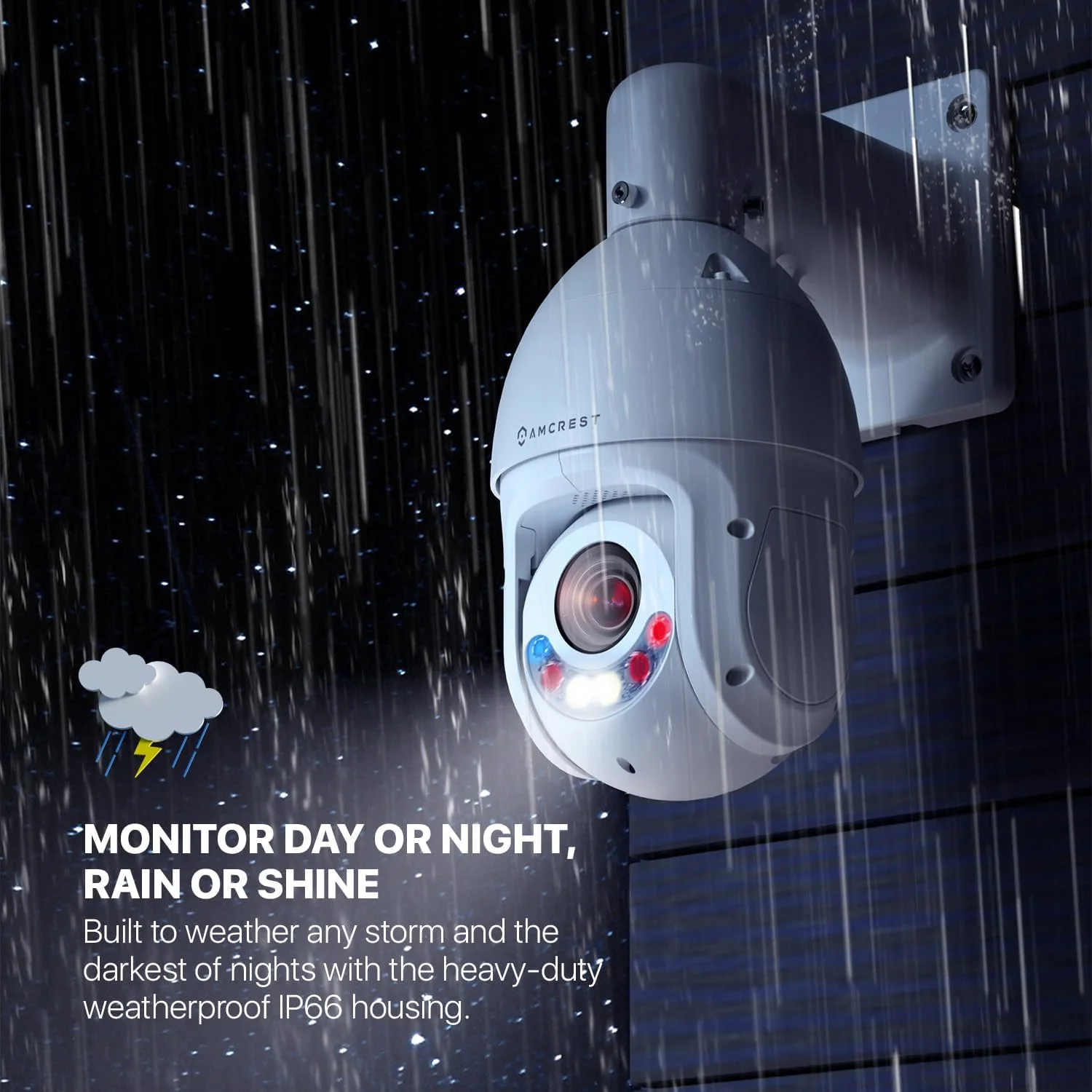 Amcrest 2MP Outdoor PTZ POE + IP Camera Pan Tilt Zoom (Optical 25x Motorized) Camera Security Speed Dome, CMOS Image Sensor, 328ft Night Vision, POE+ (802.3at) F1.6, IP66, IP2M-863EW-AI-V3