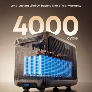 Anker SOLIX F3000 Portable Power Station with Home Backup Kit, 3,072Wh, 6,000W Recharging, Solar Generators for Home Use, Expandable to 24kWh, For Outages, Camping, RVs, Emergencies view 6