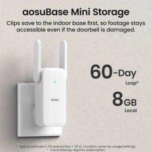 aosu Doorbell Camera Wireless, Local Storage, 5MP Ultra HD, Triple Motion Detection, 2.4/5 GHz WiFi, Built-in 8GB, Rechargeable Battery, Alexa & Google Compatible view 5