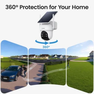 aosu Security Cameras Outdoor Wireless, 4 Cam-Kit, No Subscription Required, Solar-Powered, Home Security Cameras System with 360° Pan & Tilt, Auto Tracking, 2K Color Night Vision, Easy Setup view 4