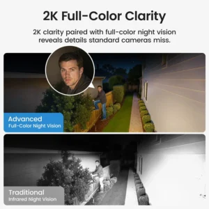 aosu Security Cameras Outdoor Wireless, 4 Cam-Kit, No Subscription Required, Solar-Powered, Home Security Cameras System with 360° Pan & Tilt, Auto Tracking, 2K Color Night Vision, Easy Setup view 6