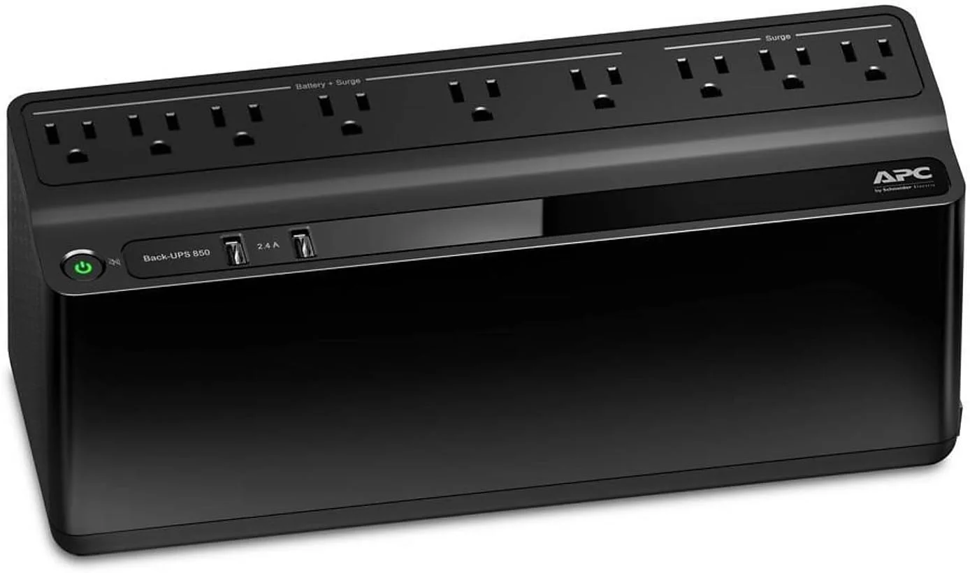 Diagram showing what devices can be connected to the APC BE850G2 UPS