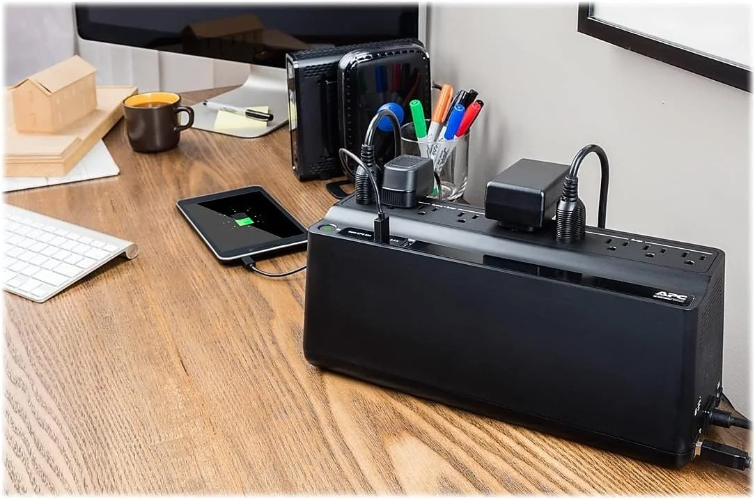APC BE850G2 UPS in a typical home office setup