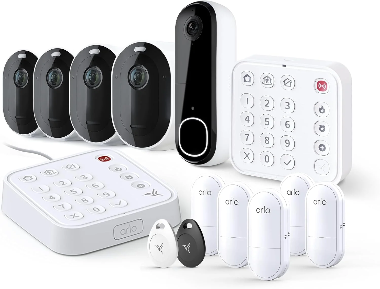 Illustration showing Arlo Safe & Secure Pro Plan benefits including cellular backup