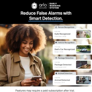 Arlo Video Doorbell 2K (2nd Gen, Latest Release), Wireless or Wired, Package Detection, Person & Vehicle Recognition, 1-Month Secure Plan, 2-Way Audio, Night Vision, Head to Toe Video View view 3
