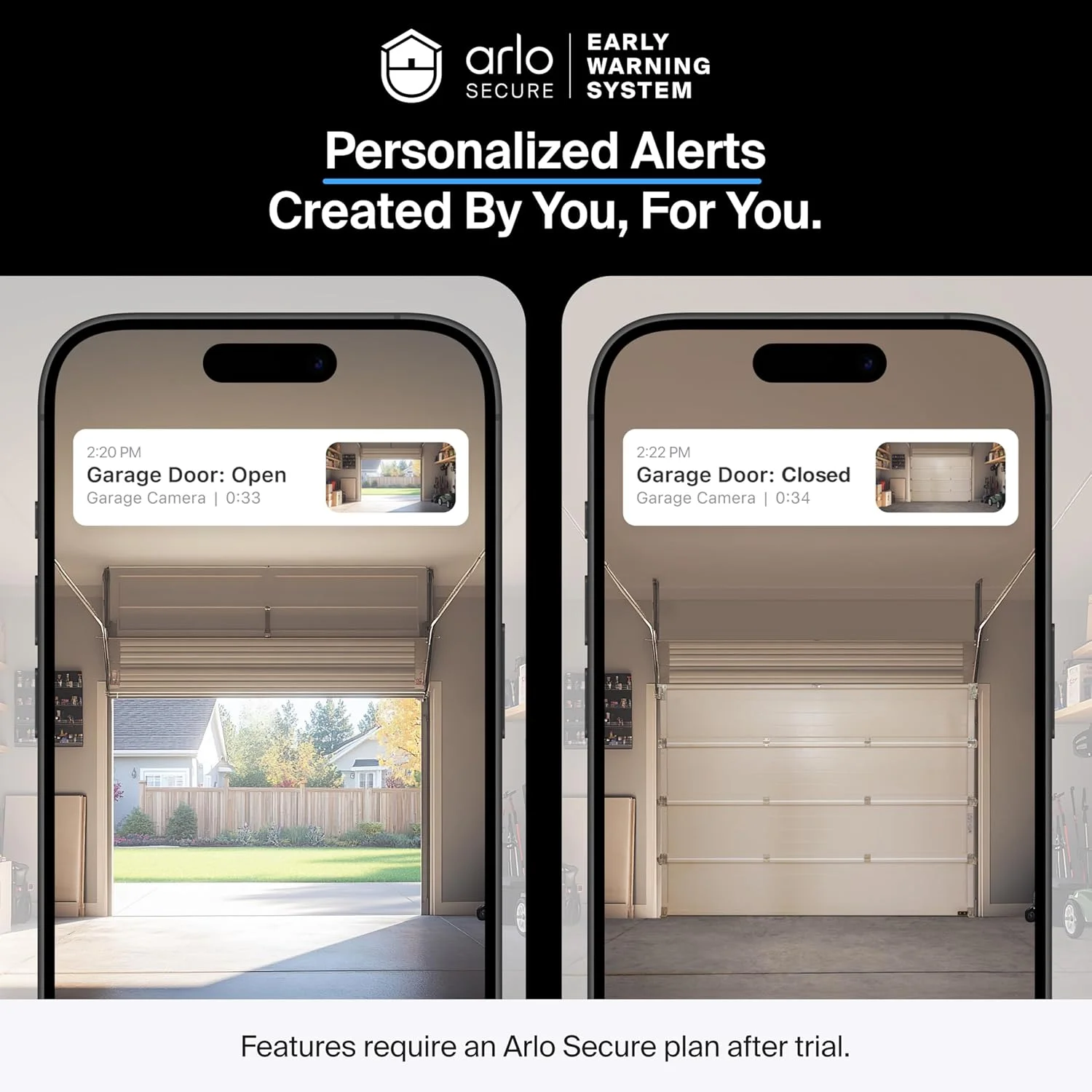 Smartphone app interface showing AI detection alerts