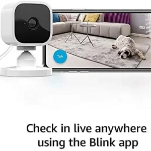 Blink Mini - Compact indoor plug-in smart security camera, 1080p HD video, night vision, motion detection, two-way audio, easy set up, Works with Alexa – 1 camera (White) view 7