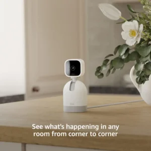 Blink Mini Pan-Tilt Camera (newest model), Rotating indoor plug-in smart security camera, two-way audio, HD video, motion detection, Works with Alexa (White) view 3