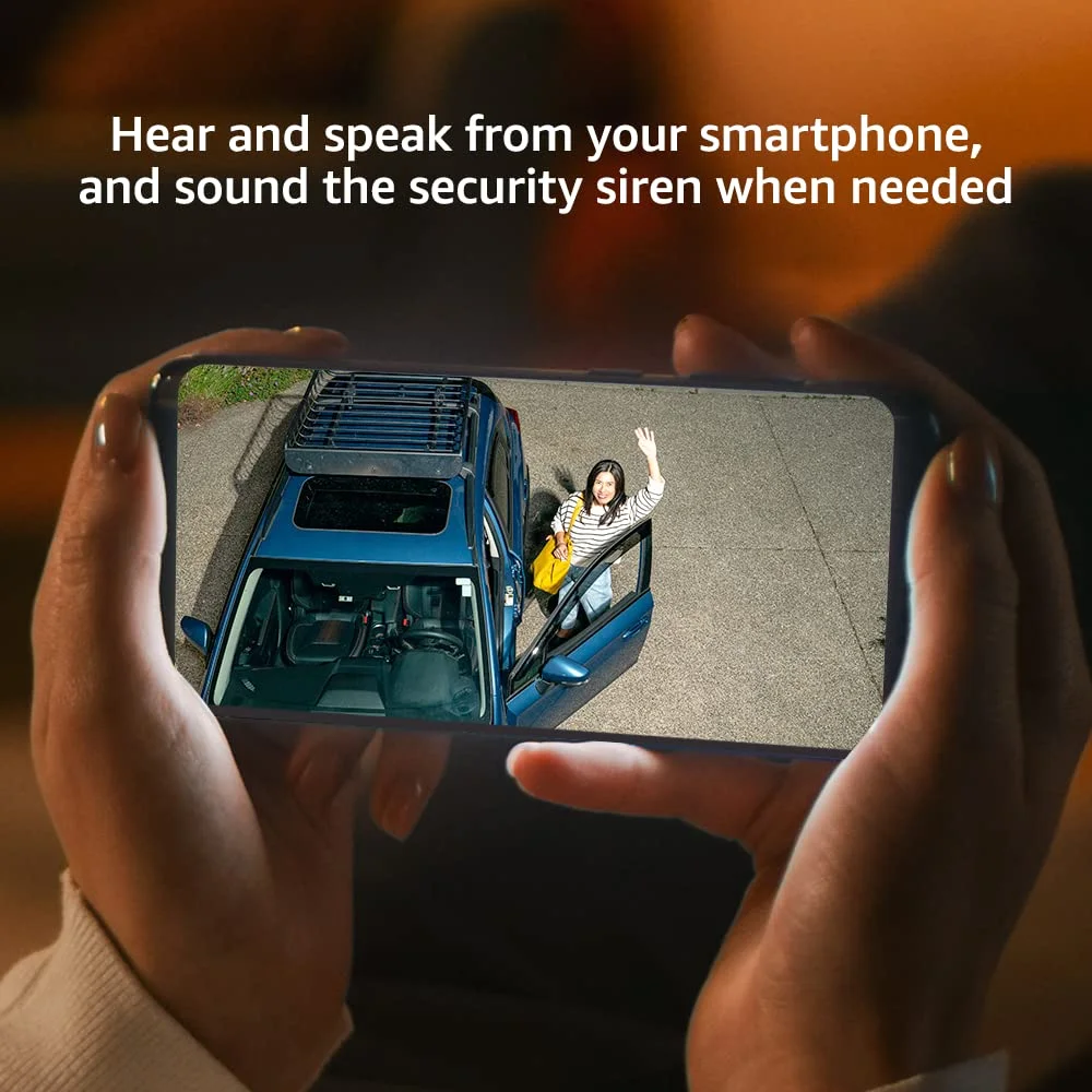 Person using Alexa to view camera feed