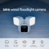 Blink Wired Floodlight Camera, Smart security camera, 2600 lumens, HD live view, enhanced motion detection, built-in siren, Works with Alexa, 1 camera (White)