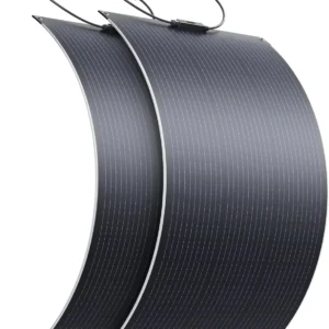 BLUETTI 2 100W Flexible Solar Panels for RVSolar 48V System | 23.4% High Efficiency, 240° Bendable, IP67 Solar Panel for RVs, Camping, Marine, Curved Surfaces view 1