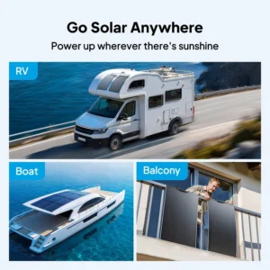 BLUETTI 2 100W Flexible Solar Panels for RVSolar 48V System | 23.4% High Efficiency, 240° Bendable, IP67 Solar Panel for RVs, Camping, Marine, Curved Surfaces view 3