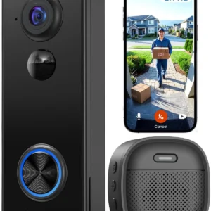 BOIFUN Video Doorbell Camera Wireless, 180° Wide View, 2K HD, No Subscription, AI Human Detection, Head-to-Toe, HDR Night Vision, Two-Way Audio, Battery Powered with Chime, 2.4 GHz Wi-Fi Only view 1
