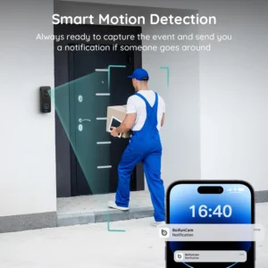 BOIFUN Video Doorbell Camera Wireless, 180° Wide View, 2K HD, No Subscription, AI Human Detection, Head-to-Toe, HDR Night Vision, Two-Way Audio, Battery Powered with Chime, 2.4 GHz Wi-Fi Only view 4