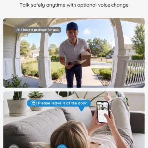 BOIFUN Video Doorbell Camera Wireless – No Subscription Required, 2K HD, 166° Wide View, HDR Night Vision, Motion Alerts, Two‑Way Audio & Battery Video Doorbell with Chime, 2.4 GHz Wi‑Fi Only view 6