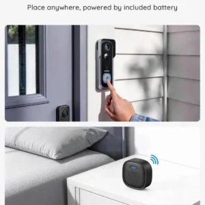 BOIFUN Video Doorbell Camera Wireless – No Subscription Required, 2K HD, 166° Wide View, HDR Night Vision, Motion Alerts, Two‑Way Audio & Battery Video Doorbell with Chime, 2.4 GHz Wi‑Fi Only view 7