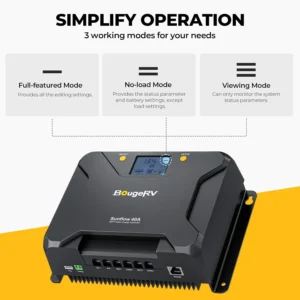 BougeRV MPPT Solar Charge Controller 40A, w/ Low-Temp Cut-Off, APP Control, Backlit LCD, 40 Amp Solar Panel Regulator 12V/24V for LiFePO4, SLD, Gel, FLD, AGM Battery, RV, Marine, Upgraded view 5