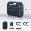 BROWEY 1600W (3200W Peak) Portable Power Station, 1024Wh LiFePO4 Battery with Built-in Solar Panel, 100W USB-C PD, Solar Generator for Camping, RV, Home Backup, Emergency (Dark Blue)