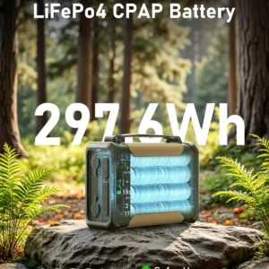 EASYLONGER ES960 CPAP Battery Backup 297.6Wh LiFePO4, Multi-Night CPAP Power Supply for AirSense 11/10, AirCurve 10/11, AirMini, DreamStation/2 – Travel, Camping, Outdoor, Blackout & Emergency Use view 6