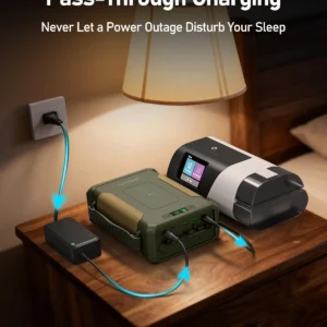 EASYLONGER ES960 CPAP Battery Backup 297.6Wh LiFePO4, Multi-Night CPAP Power Supply for AirSense 11/10, AirCurve 10/11, AirMini, DreamStation/2 – Travel, Camping, Outdoor, Blackout & Emergency Use view 7