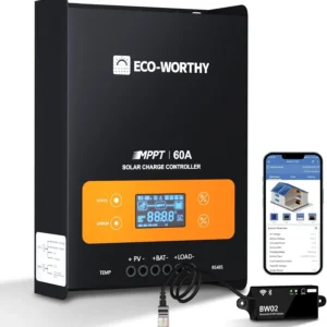 ECO-WORTHY 60A MPPT Solar Charge Controller with Bluetooth&WiFi, Max PV Input 150V,12/24/36/48V Solar Panel Regulator for Lead-Acid/Lifepo4 Battery in Solar System RV view 1