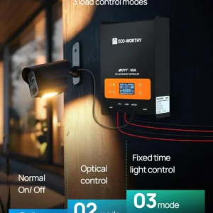 ECO-WORTHY 60A MPPT Solar Charge Controller with Bluetooth&WiFi, Max PV Input 150V,12/24/36/48V Solar Panel Regulator for Lead-Acid/Lifepo4 Battery in Solar System RV view 6