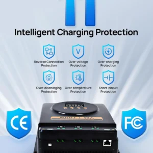 ECO-WORTHY MPPT Solar Charge Controller 40A with Bluetooth, 12V/24V Auto, LCD Display, Compatible with LiFePO4 Gel SLA Battery, Lithium Battery Activation for Solar Panels view 6