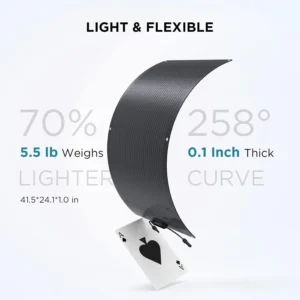 EF ECOFLOW 100W Flexible Solar Panel with High Efficiency Solar Modules, IP68 Waterproofing, Ideal for Off-Grid Solar Panel Kits, PV Charging, Power Kits & Ecosystem view 2
