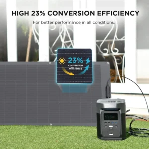 EF ECOFLOW 100W Flexible Solar Panel with High Efficiency Solar Modules, IP68 Waterproofing, Ideal for Off-Grid Solar Panel Kits, PV Charging, Power Kits & Ecosystem view 3