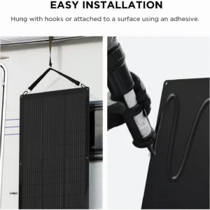 EF ECOFLOW 100W Flexible Solar Panel with High Efficiency Solar Modules, IP68 Waterproofing, Ideal for Off-Grid Solar Panel Kits, PV Charging, Power Kits & Ecosystem view 4