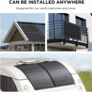 EF ECOFLOW 100W Flexible Solar Panel with High Efficiency Solar Modules, IP68 Waterproofing, Ideal for Off-Grid Solar Panel Kits, PV Charging, Power Kits & Ecosystem view 7