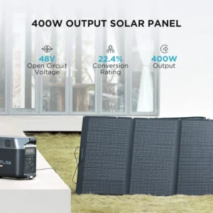 EF ECOFLOW 400W Portable Solar Panel, Foldable & Durable, Complete with an Adjustable Kickstand Case, Waterproof IP68 for Outdoor Adventures view 2