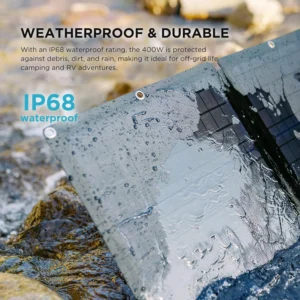 EF ECOFLOW 400W Portable Solar Panel, Foldable & Durable, Complete with an Adjustable Kickstand Case, Waterproof IP68 for Outdoor Adventures view 3