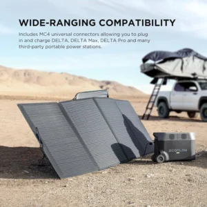 EF ECOFLOW 400W Portable Solar Panel, Foldable & Durable, Complete with an Adjustable Kickstand Case, Waterproof IP68 for Outdoor Adventures view 7