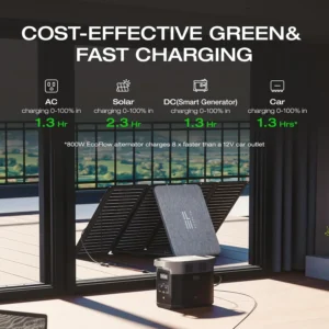 EF ECOFLOW Portable Power Station DELTA 2, 1024Wh LiFePO4 (LFP) Battery, 1800W AC/100W USB-C Output, Solar Generator(Solar Panel Optional) for Home Backup Power, Camping & RVs view 5