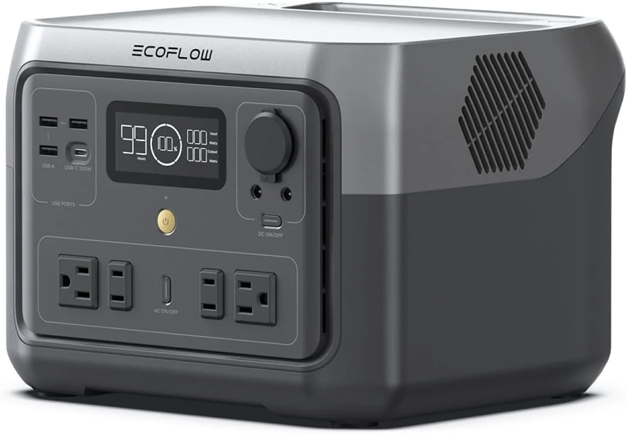EF ECOFLOW RIVER 2 Max 500 portable power station with multiple devices connected
