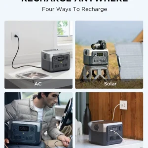 EF ECOFLOW Portable Power Station River 2 Max 500, 499Wh LiFePO4 Battery/ 1 Hour Fast Charging, Up to 1000W Output Solar Generator (Solar Panel Optional) for Outdoor Camping/RVs/Home Use view 7