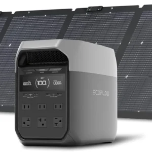 EF ECOFLOW Solar Generators, DELTA 2 Portable Power Station with 2PCS 100W 12V Solar Panels, 1024Wh LFP Battery, Fast Charging, Power Station for Home Backup, Camping&RVs