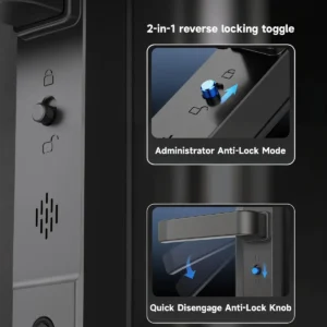 eLinkSmart Slim Keypad Door Lock Built-in WiFi Fingerprint Keyless Entry Mortise Smart Lock for Sliding Patio Glass Door, 2885 Hook Latch, Fits 22–110mm (0.87"-4.33") Door Thickness, Tuya App view 7