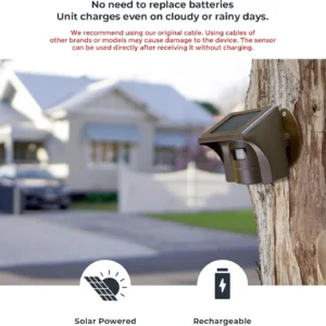 eMACROS Pro 3 Smart Solar Driveway Alarm System (2.4G Wi-Fi), App Push Notifications, 1/2 Mile (2600 ft) Wireless Range Motion Sensor & Plug-in Receiver, Weatherproof Property Alert (No Camera) view 2