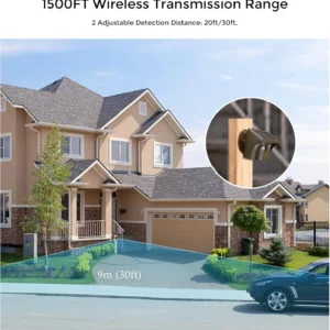 eMACROS Pro 3 Smart Solar Driveway Alarm System (2.4G Wi-Fi), App Push Notifications, 1/2 Mile (2600 ft) Wireless Range Motion Sensor & Plug-in Receiver, Weatherproof Property Alert (No Camera) view 4