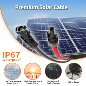 energeaster 10AWG Solar Extension Cable with Pair of Connectors Solar Panel Adaptor Kit Tool, Solar Panel Extension Cable,10 Gauge Wire,Red and Black(30FT Red + 30FT Black) view 4