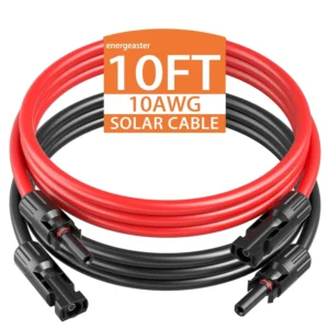 energeaster 10AWG Solar Extension Cable with Pair of Connectors Solar Panel Adaptor Kit Tool, Solar Panel Extension Cable,10 Gauge Wire,Red and Black(30FT Red + 30FT Black) view 7