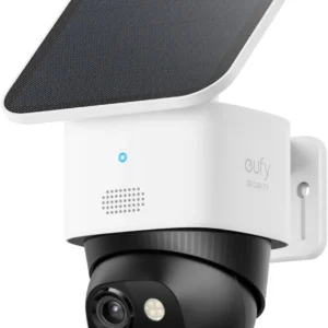 eufy Security 3K Dual Camera, SoloCam S340, Solar Security Cameras Wireless Outdoor, Cameras for Home Security, 360°Coverage, Pan & Tilt, No Blind Spots, No Monthly Fee, Built-in 8GB view 1